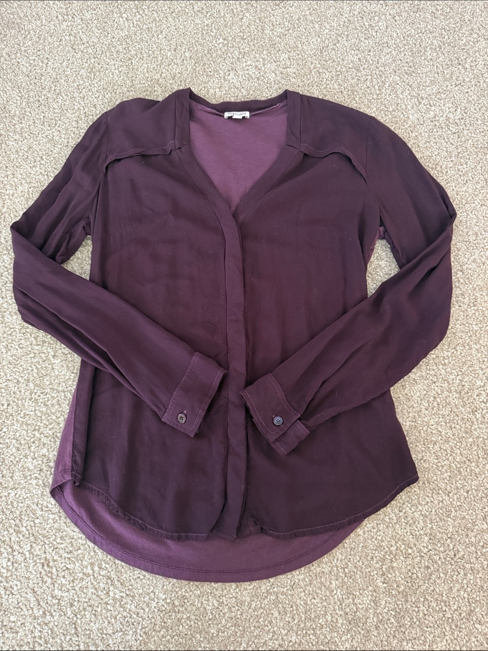 Splendid Deep Plum Button-Front Blouse